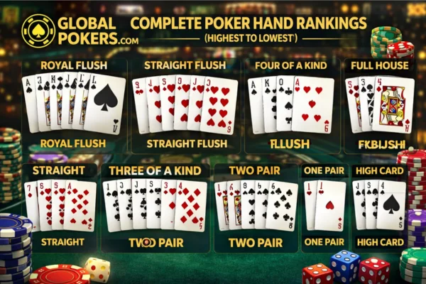 Complete Poker Hand Ranking Explained (Highest to Lowest)